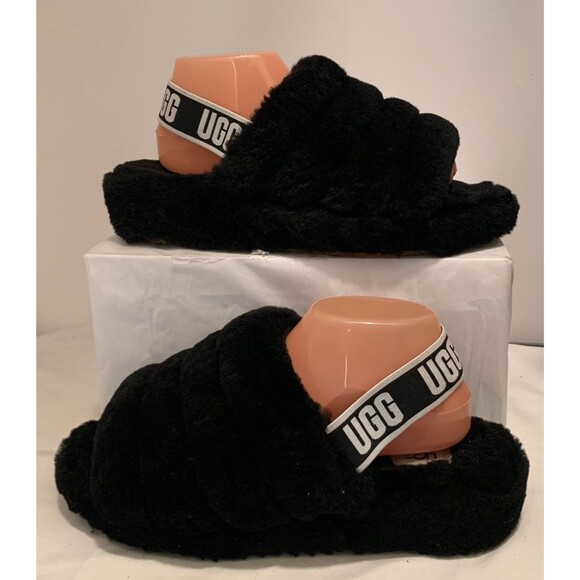 UGG Australia Fluff Yeah Women's Slide Sandal Size US 8 Black - Picture 3 of 8
